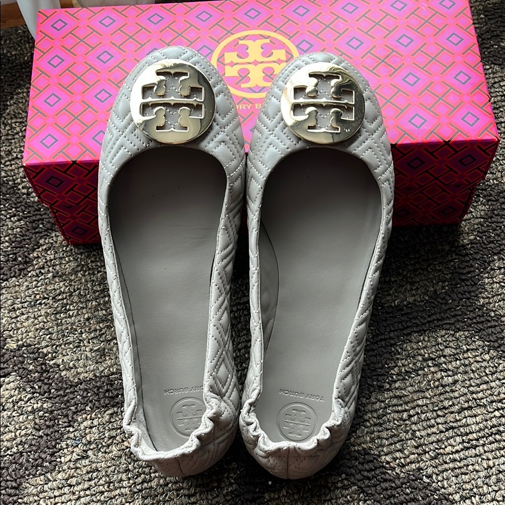 Tory Burch Quilted Minnie Flats Size 8.5